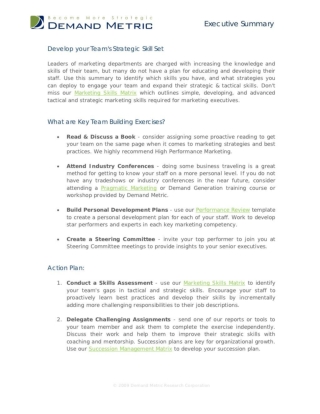 Develop Your Teams Strategic Skill Set