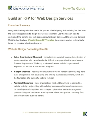 Build An RFP For Web Design Services