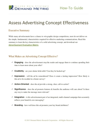 Assess Advertising Concept Effectiveness