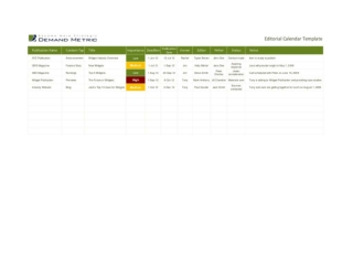 Editorial Calendar Template