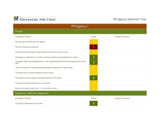 PR Agency Selection Tool