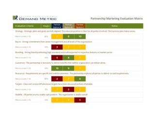 Partnership Marketing Evaluation Matrix