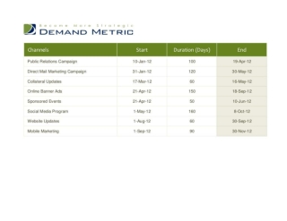 Marketing Channel Gantt Chart Template