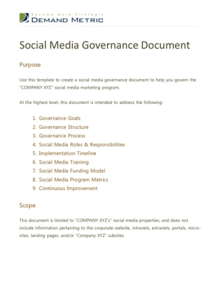 Social Media Governance Document