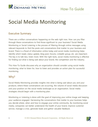 Social Media Monitoring How to Guide