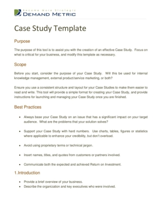 Case study template