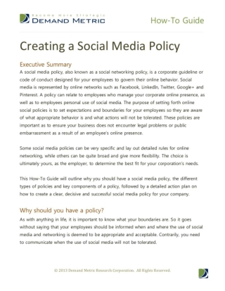 How to Guide Social Media Policy