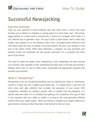 Successful newsjacking
