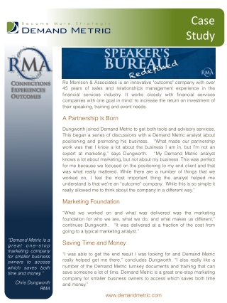 Demand Metric - Case Study RMA