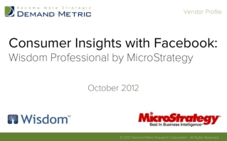 Vendor Profile - Wisdom by MicroStrategy