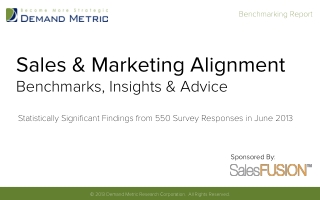 Sales & Marketing Alignment Benchmarking Report Summary