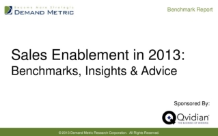 Sales Enablement Benchmarking Report