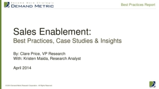 Sales Enablement Best Practices Report