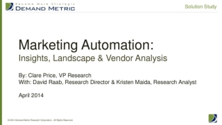 Marketing Automation Solution Study
