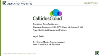 Vendor Profile: CallidusCloud
