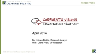 Vendor Profile: Corporate Visions