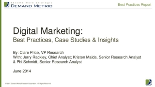 Digital Marketing Best Practices Report