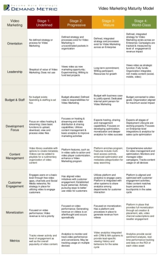 Video Marketing Maturity Model