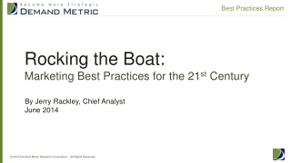21st Century Marketing Manifesto