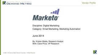 Vendor Profile: Marketo