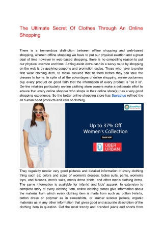 The Ultimate Secret Of Clothes Through An Online Shopping