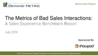 Sales Experience Quality Benchmark Report
