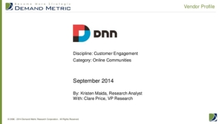 Vendor Profile: DNN