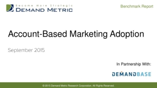 ABM Adoption Benchmark Report