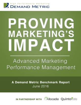 Advanced Marketing Performance Management Benchmark Report
