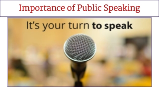 Importance of Public Speaking