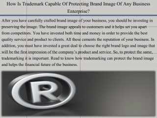 How Is Trademark Capable Of Protecting Brand Image Of Any Business Enterprise?