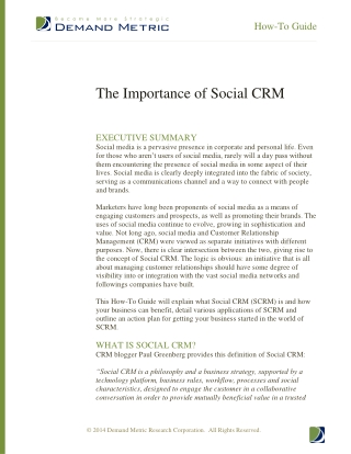 The Importance of Social CRM How-To Guide