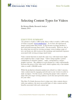 Selecting Content Types for Video How-To Guide