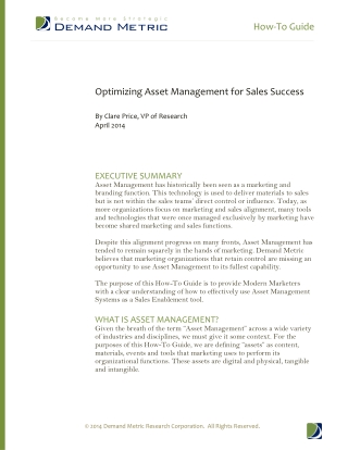 Optimizing Asset Management for Sales Success How-To Guide
