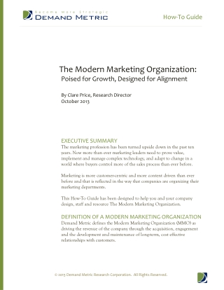 The Modern Marketing Organization How-To Guide