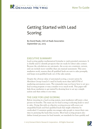 Lead Scoring: Five Steps to Getting Started How-To Guide
