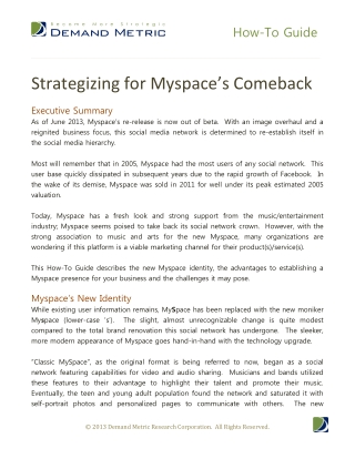 Strategizing for Myspace's Comeback How-To Guide