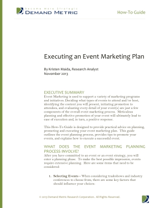 Executing an Event Marketing Plan How-To Guide