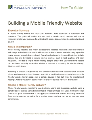 Building a Mobile Friendly Website How-To Guide