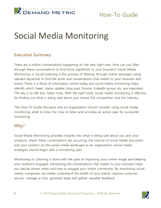 Social Media Monitoring How-To Guide