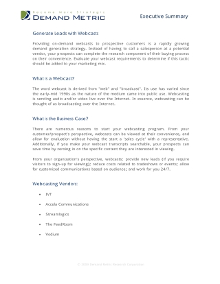 Generate Leads with Webcasts How-To Guide