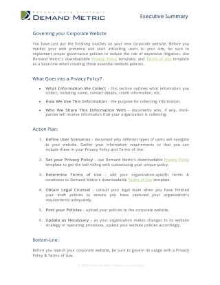 Governing Your Corporate Website How-To Guide