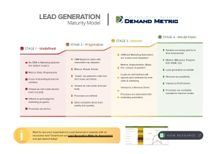 Lead Generation Maturity Model