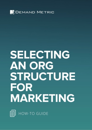 Selecting an Org Structure for Marketing