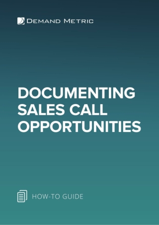 Documenting Sales Call Opportunities