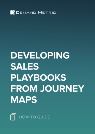Developing Sales Playbooks From Journey Maps