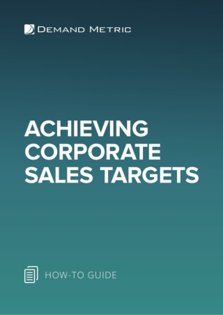Achieving Corporate Sales Targets