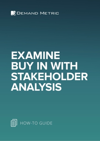 Examine Buy in With Stakeholder Analysis