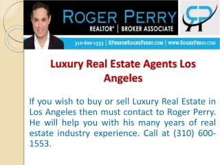 Luxury Real Estate Agents Los Angeles