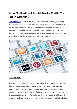How To Redirect Social Media Traffic To Your Website?
